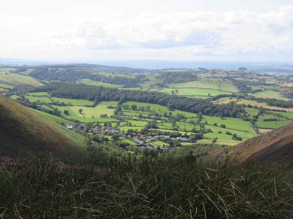 Looking down from the Stiperstones