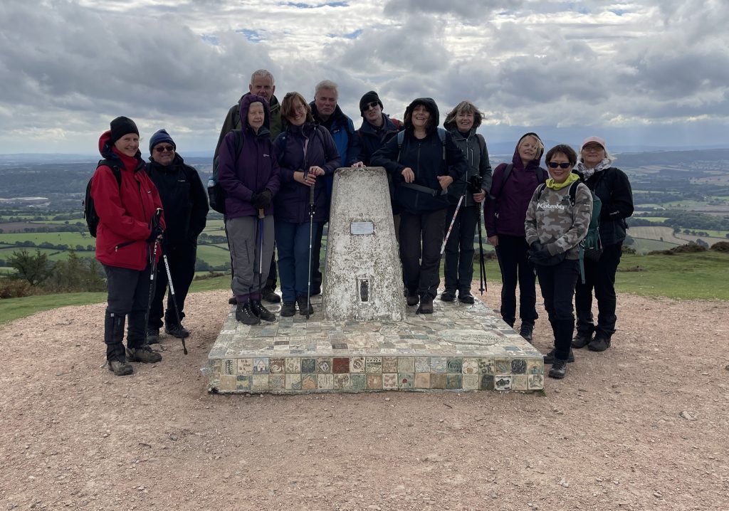 Crewe and Nantwich Ramblers on top of the Wrekin