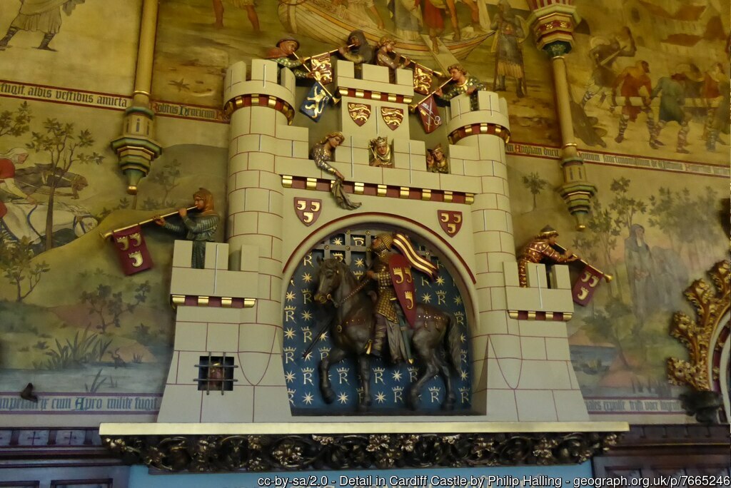 Chimney piece in the Banqueting Hall of Cardiff Castle